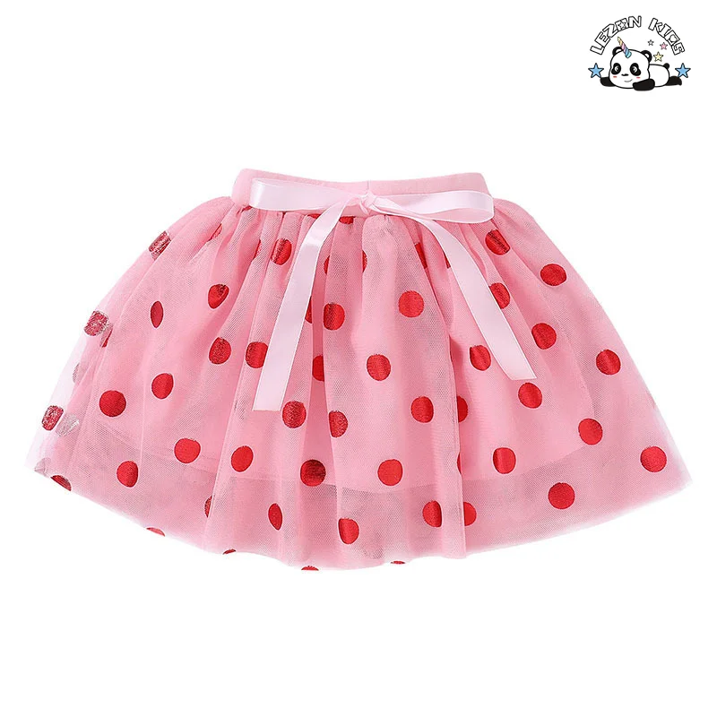 LEZONKIDS - Children Skirt New Girls pink Cute Deer Cartoon Dots Double Layer Gauze Poncho Skirt Suit Girl Clothing Set